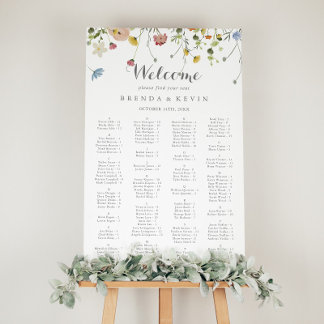 Colourful Dainty Wild Alphabetical Seating Chart