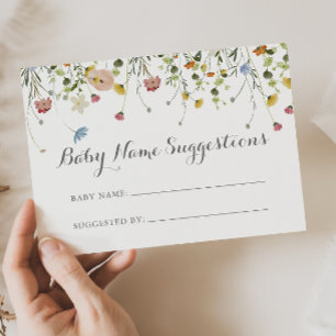 Colourful Dainty Wild Baby Name Suggestions Card