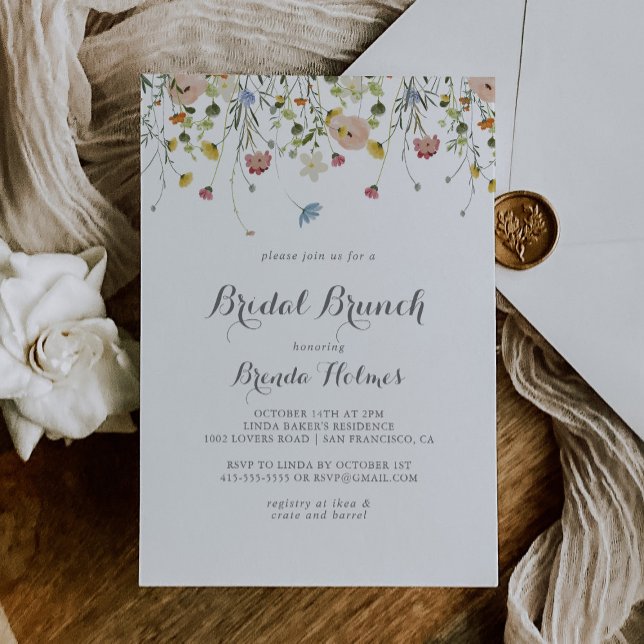 Colourful Dainty Wild Bridal Brunch Bridal Shower Invitation (Creator Uploaded)