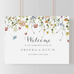 Colourful Dainty Wild Engagement Party Welcome Poster<br><div class="desc">This colourful dainty wild engagement party welcome sign is perfect for a rustic engagement celebration. The design features hand-painted watercolor beautiful pink, blush, blue, navy, yellow, purple and green wild flowers. Make this poster your own by adding the name of the bride and groom, and the date of the engagement....</div>