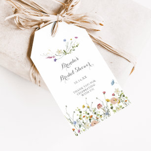 Colourful Dainty Wild Flowers Bridal Shower Gift Tags