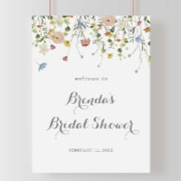 Colourful Dainty Wild Flowers Bridal Shower Welcom