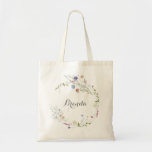 Colourful Dainty Wild Flowers Bridesmaid  Tote Bag<br><div class="desc">This colourful dainty wild flowers bridesmaid tote bag is the perfect wedding gift to present your bridesmaids and maid of honour for a rustic wedding. The design features hand-painted watercolor beautiful pink,  blush,  blue,  navy,  yellow,  purple and green wild flowers.</div>