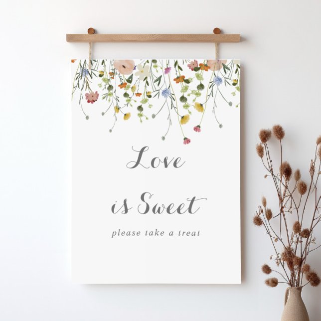 Colourful Dainty Wild Flowers Love Is Sweet Sign (Creator Uploaded)
