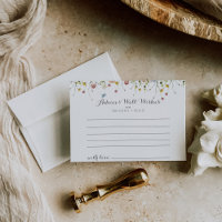 Colourful Dainty Wild Flowers Wedding Advice Card