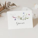Colourful Dainty Wild Folded Wedding Gracias Card<br><div class="desc">This colourful dainty wild folded wedding gracias card is perfect for a rustic wedding. The design features hand-painted watercolor beautiful pink, blush, blue, navy, yellow, purple and green wild flowers. Personalize the inside of the card with your names, and a thank you message. Or, leave the thank you message section...</div>