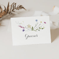 Colourful Dainty Wild Folded Wedding Gracias Card