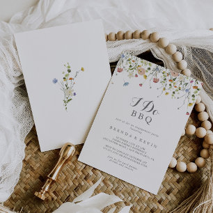 Colourful Dainty Wild I Do BBQ Engagement Party Invitation