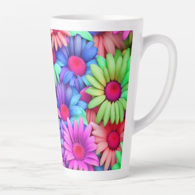 Colourful Daisies #222 Latte Mug (Right)