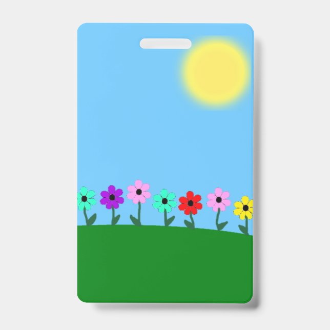 Colourful Daisies Badge (Front)