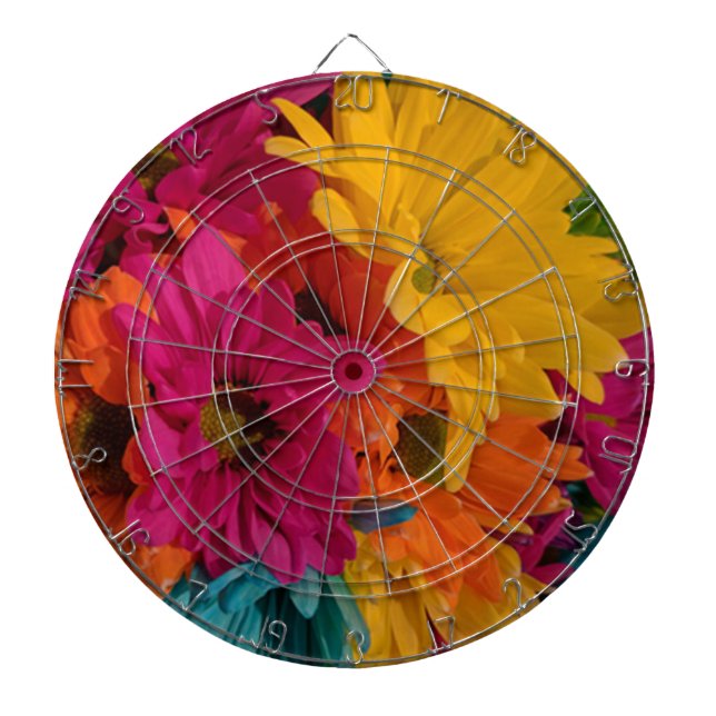 Colourful Daisies Dartboard (Front)