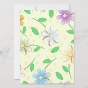 Colourful daisies, invitation