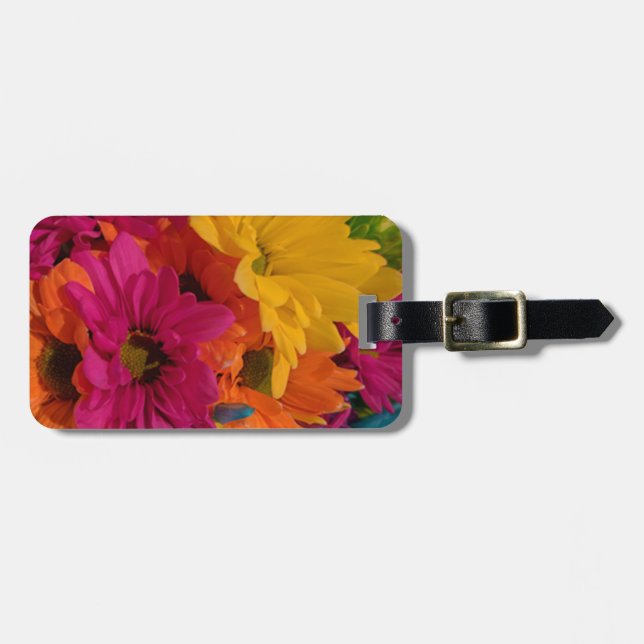 Colourful Daisies Luggage Tag (Front Horizontal)