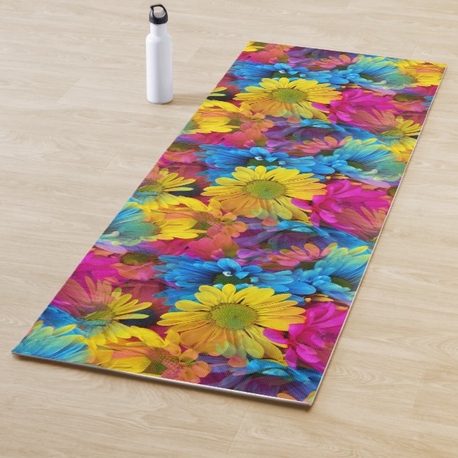 Colourful Daisies Yoga Mat (In Situ)