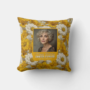 Colourful Daisy 50Th Birthday Present For Daughter Throw Pillow