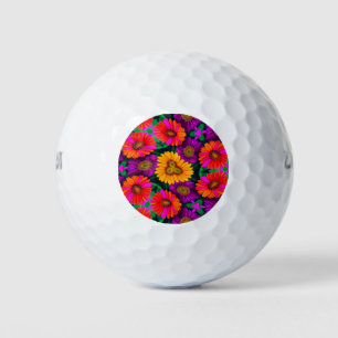 Colourful Daisy Bouquet Pattern Golf Balls