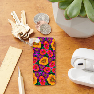 Colourful Daisy Bouquet Pattern Keychain