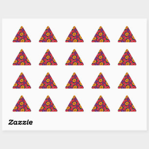 Colourful Daisy Bouquet Pattern Triangle Sticker
