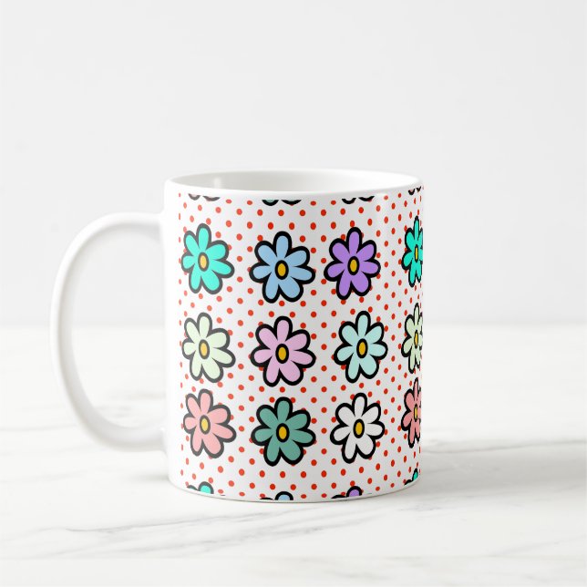 Colourful Daisy Coffee Mug (Left)