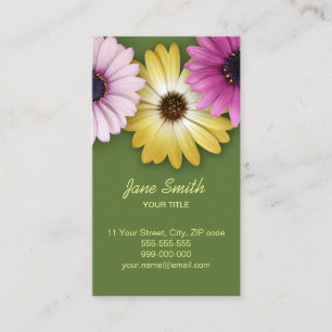 Colourful Daisy Flower business card