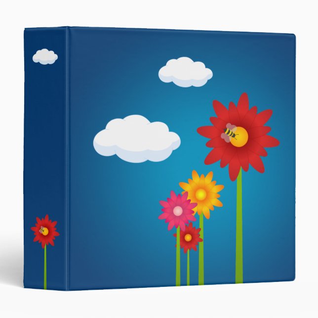 Colourful Daisy Flowers Garden Binder (Front/Spine)