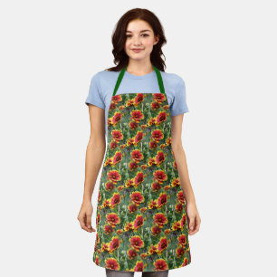 Colourful Daisy Flowers Nature Pattern  Apron