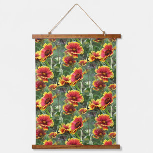 Colourful Daisy Flowers Nature Pattern   Hanging Tapestry