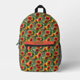 Colourful Daisy Flowers Nature Pattern Personalize Printed Backpack
