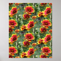 Colourful Daisy Flowers Nature Pattern 