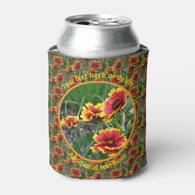 Colourful Daisy Flowers Nature Personalized  Can Cooler (Can Front)
