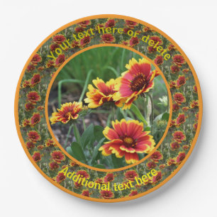 Colourful Daisy Flowers Nature Personalized Party  Paper Plate