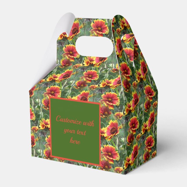 Colourful Daisy Flowers Personalized Favor Box (Front Side)