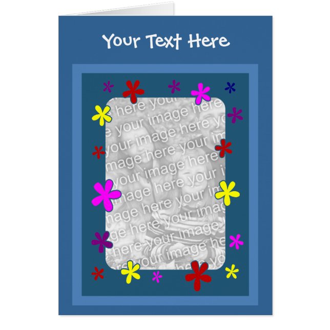 Colourful Daisy Flowers Photo Card (Front)