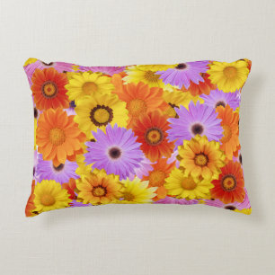 Colourful Daisy Garden - Bright Floral Decor Accent Pillow