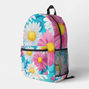 Colourful Daisy Pattern Printed Backpack