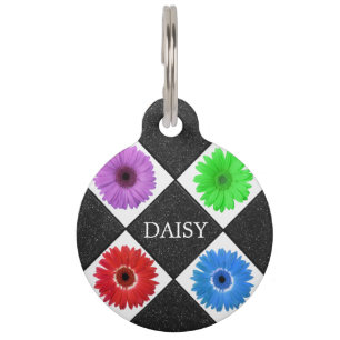 Colourful Daisy Pet ID Tag