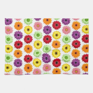 Colourful Daisy Print Kitchen Towel
