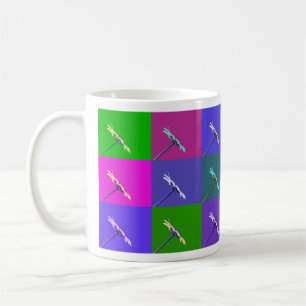 Colourful Daisy Squares, Abstract Floral Art Coffee Mug