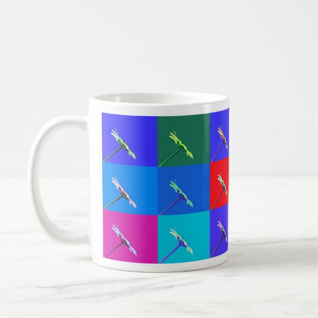 Colourful Daisy Squares, Bright Abstract Coffee Mu Coffee Mug (Left)