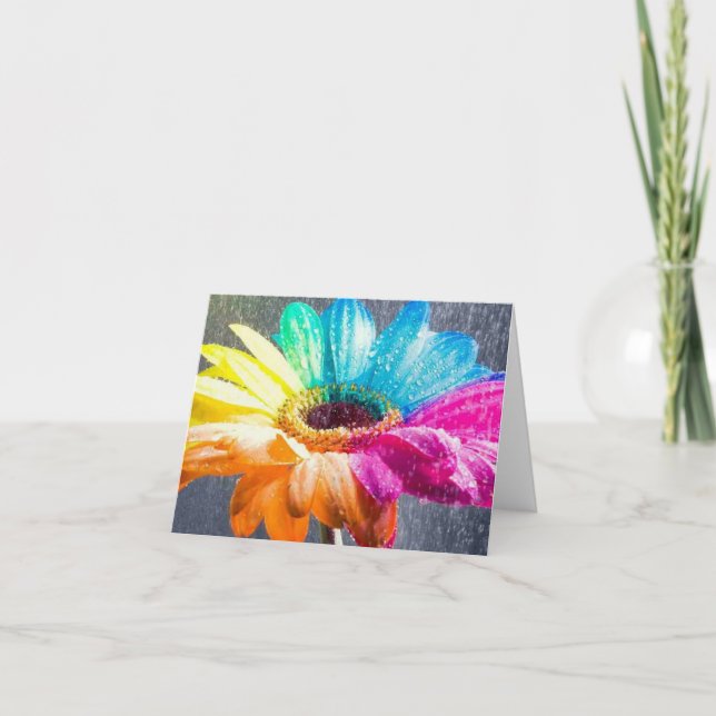 Colourful Daisy Thank You Card (Front)