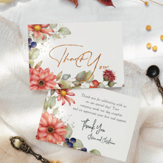 Colourful Daisy Wildflower Watercolor  Floral Thank You Card