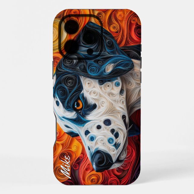 Colourful Dalmatian Portrait iPhone Case (Back)