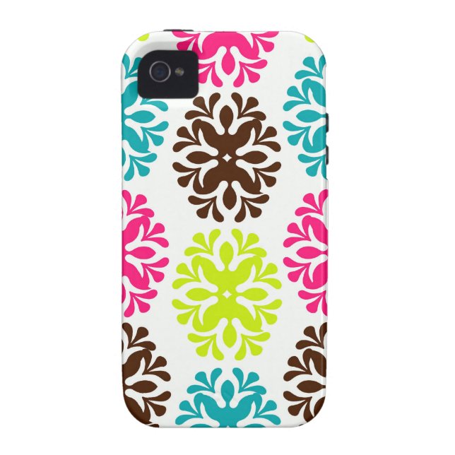 Colourful damask floral girly cute flower pattern Case-Mate iPhone case (Back)