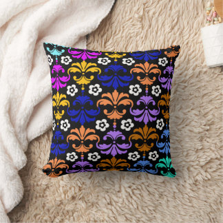 Colourful Damask Pattern Throw Pillow