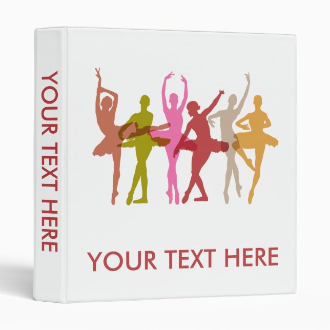 Colourful Dancing Ballerinas Binder (Front/Spine)