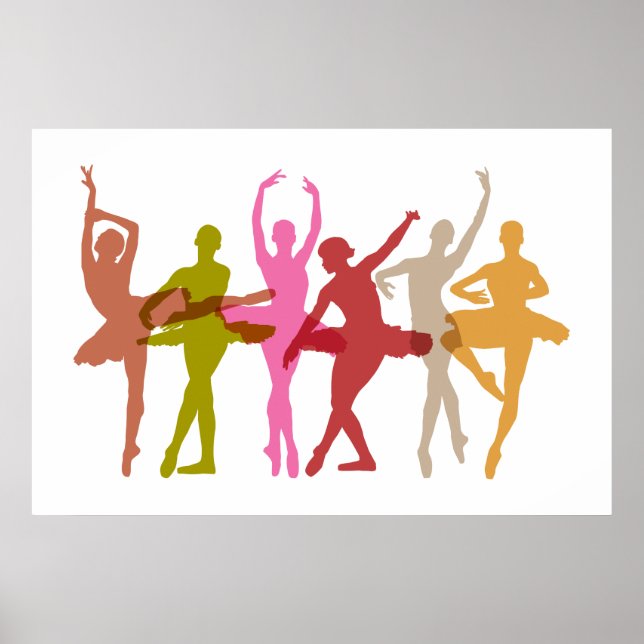 Colourful Dancing Ballerinas Poster (Front)