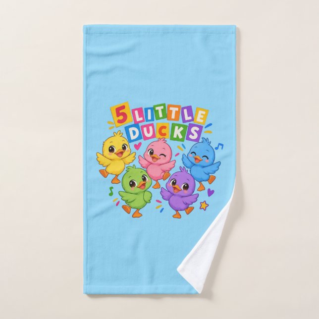 Colourful Dancing Five little ducks Bath Towel Set (Hand Towel)