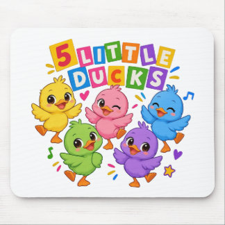 Colourful Dancing Five little ducks Mouse Pad
