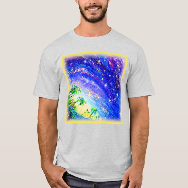 Colourful Dancing Jungle in The Sky. Buy Now T-Shirt (Front)