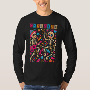 Colourful Dancing Mexican Skeletons Cute Day Of T T-Shirt